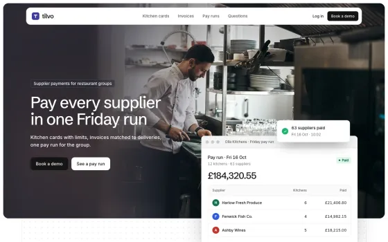 Tilvo website template (Payments app)
