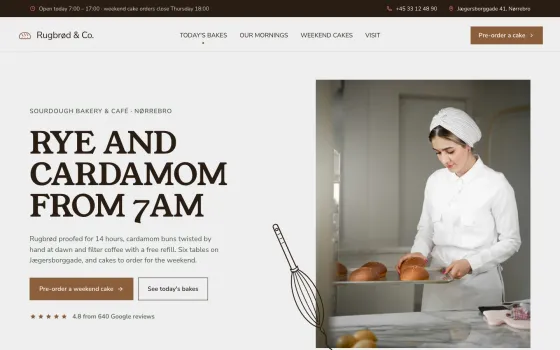 Rugbrød & Co. website template (Bakery and café)