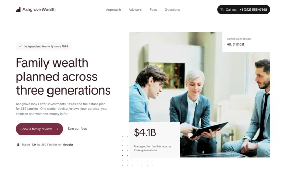 Ashgrove Wealth website template (Wealth management)