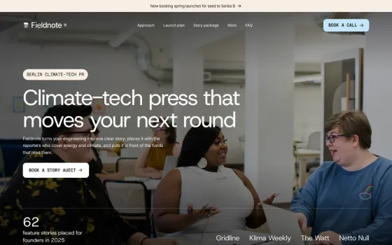 Fieldnote website template (PR agency)