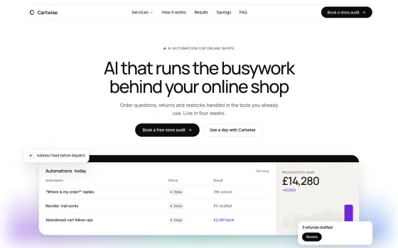 Cartwise website template (AI agency)