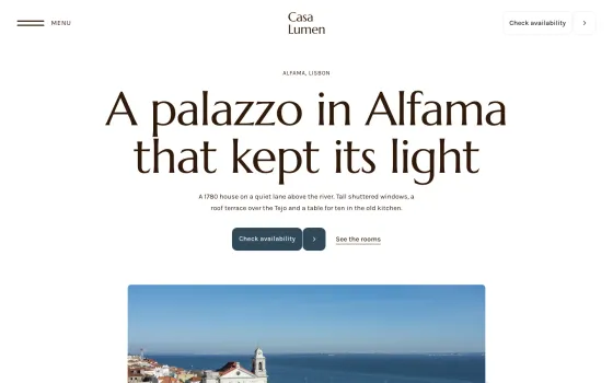 Casa Lumen website template (Boutique hotel)
