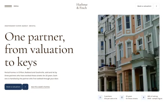 Harbour & Finch website template (Estate agency)