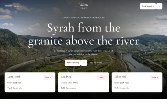 Vallon Estate website template (Vineyard)