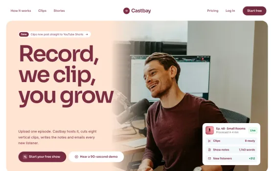 Castbay website template (Podcast hosting)