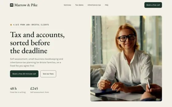 Marrow & Pike website template (Tax and accounting)