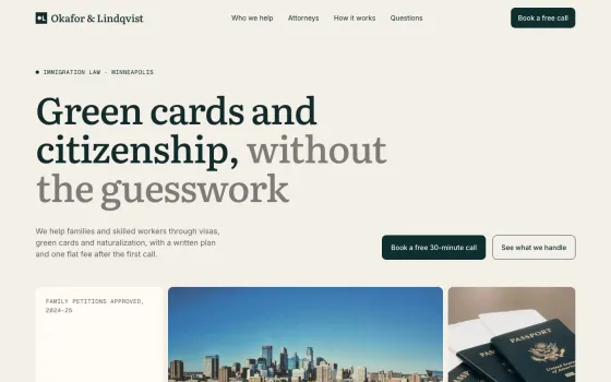 Okafor & Lindqvist website template (Immigration law)
