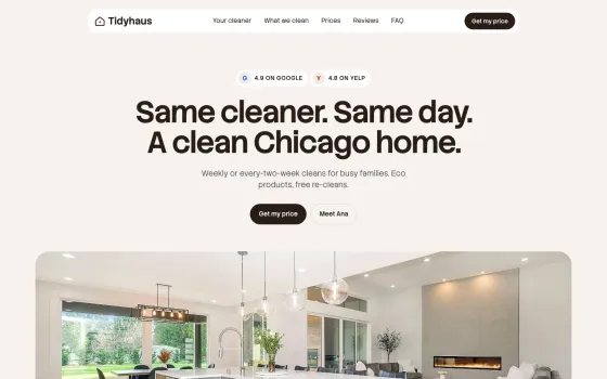 Tidyhaus website template (Home cleaning)