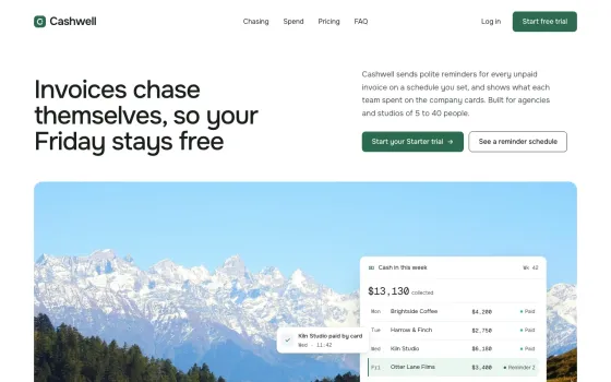 Cashwell website template (Finance app)