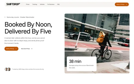 Swiftdrop website template (Courier service)