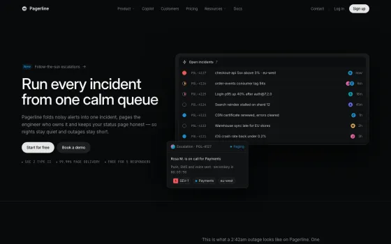 Pagerline website template (Developer tool)