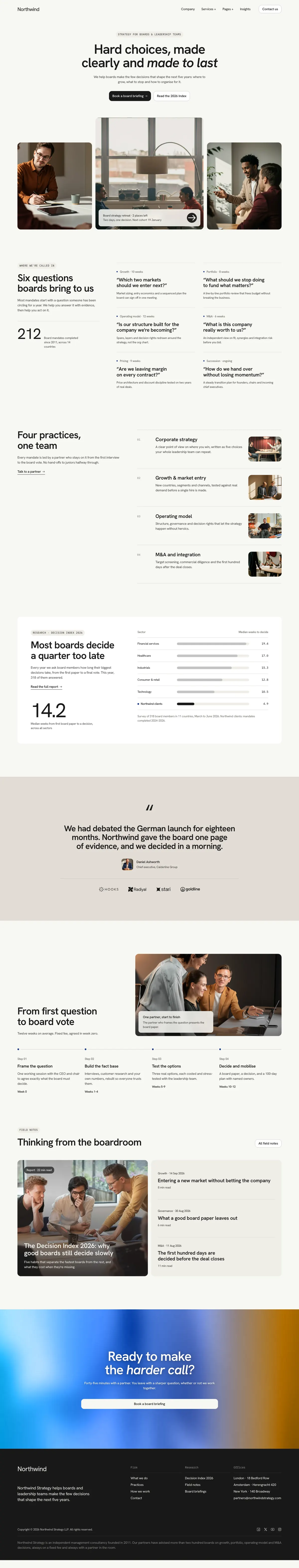Northwind Strategy homepage, made with Alder