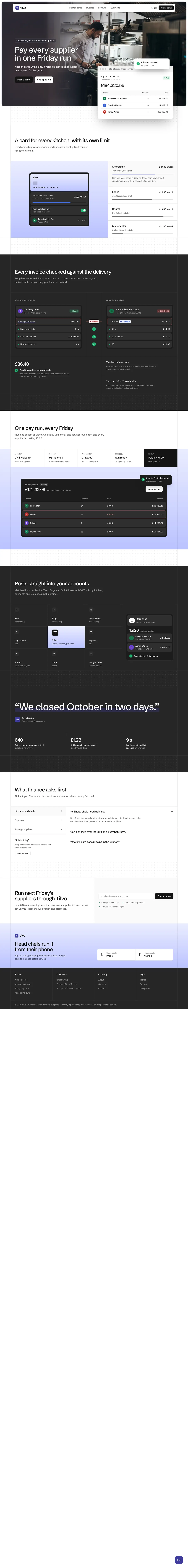 Tilvo homepage, made with Brivo