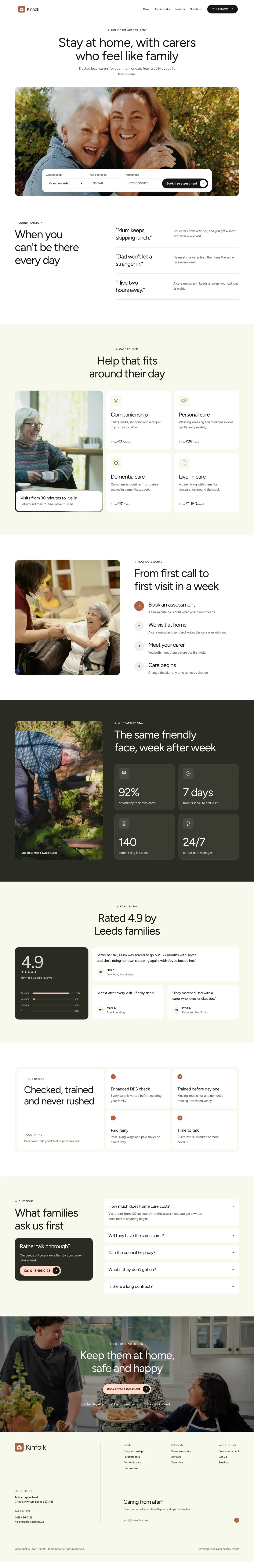 Kinfolk homepage, made with Covra