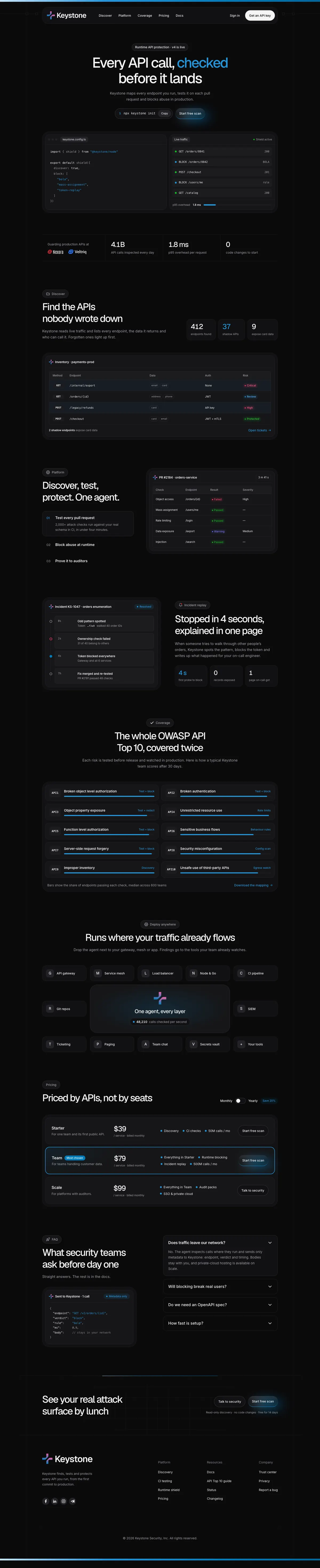 Keystone homepage, made with Gorban