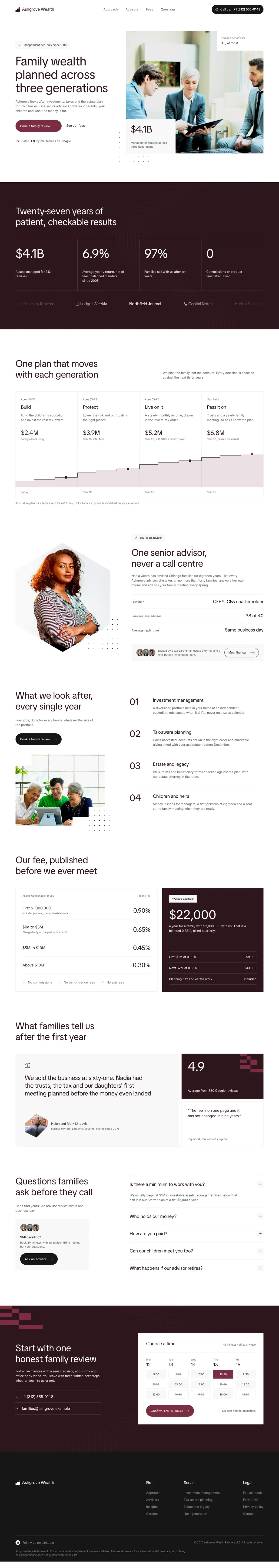 Ashgrove Wealth homepage, made with Invese