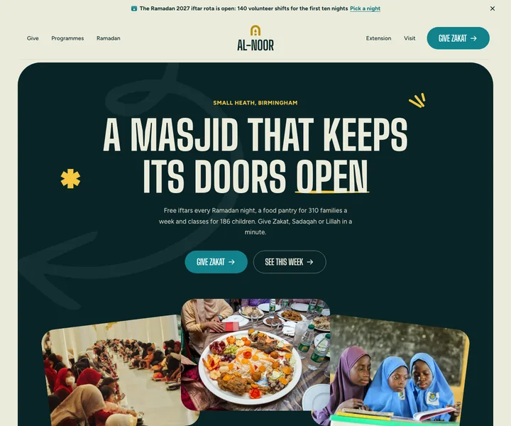 Al-Noor Community Foundation, made with Kelvo