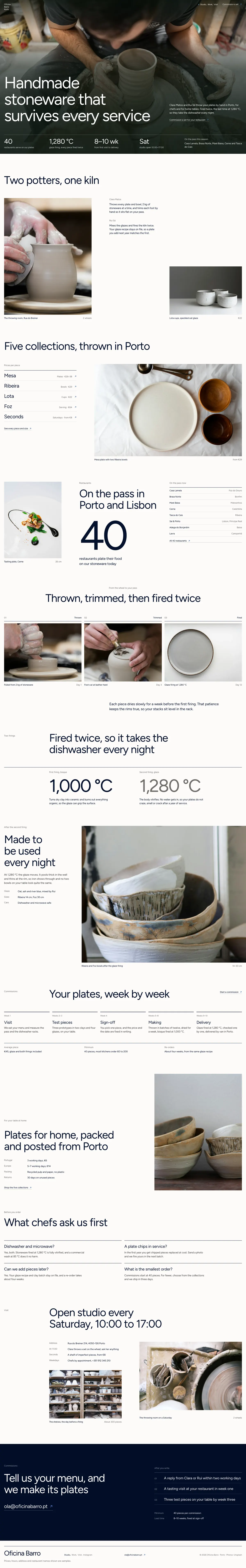 Oficina Barro homepage, made with Noira