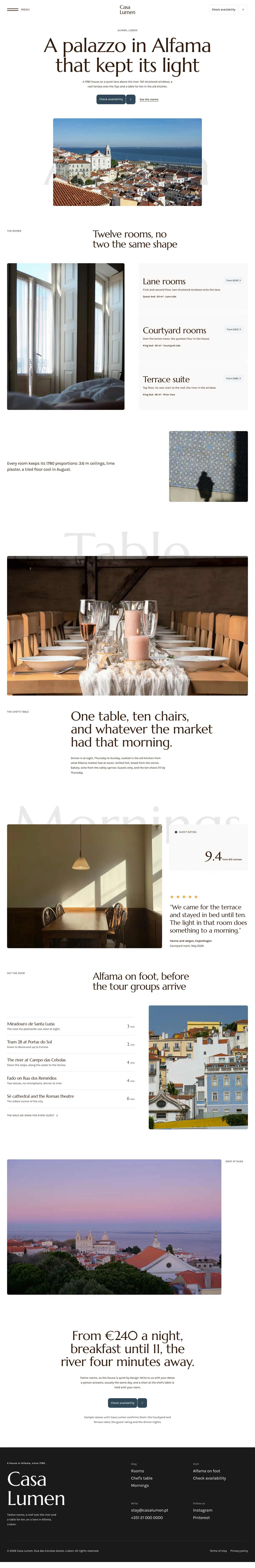 Casa Lumen homepage, made with Orvel